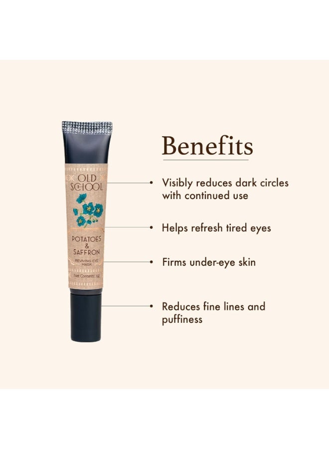 Old School Rituals Potatoes & Saffron Reviving Eye Mask | Under-Eye Cream for Dark Circles & Puffiness | Reduces Wrinkles & Fine Lines | Hydrating & Refreshing Under-Eye Cream for Dark Circles | 15g - Image 4